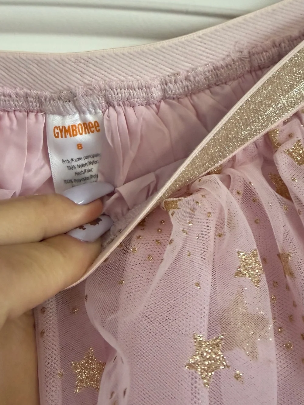 Gymboree Pink Tulle Skirt with Gold Star Accents
